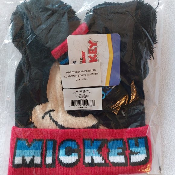 Disney's Mickey Mouse Toddler 3-D Hat & Mitten Set, NWT - Picture 2 of 7